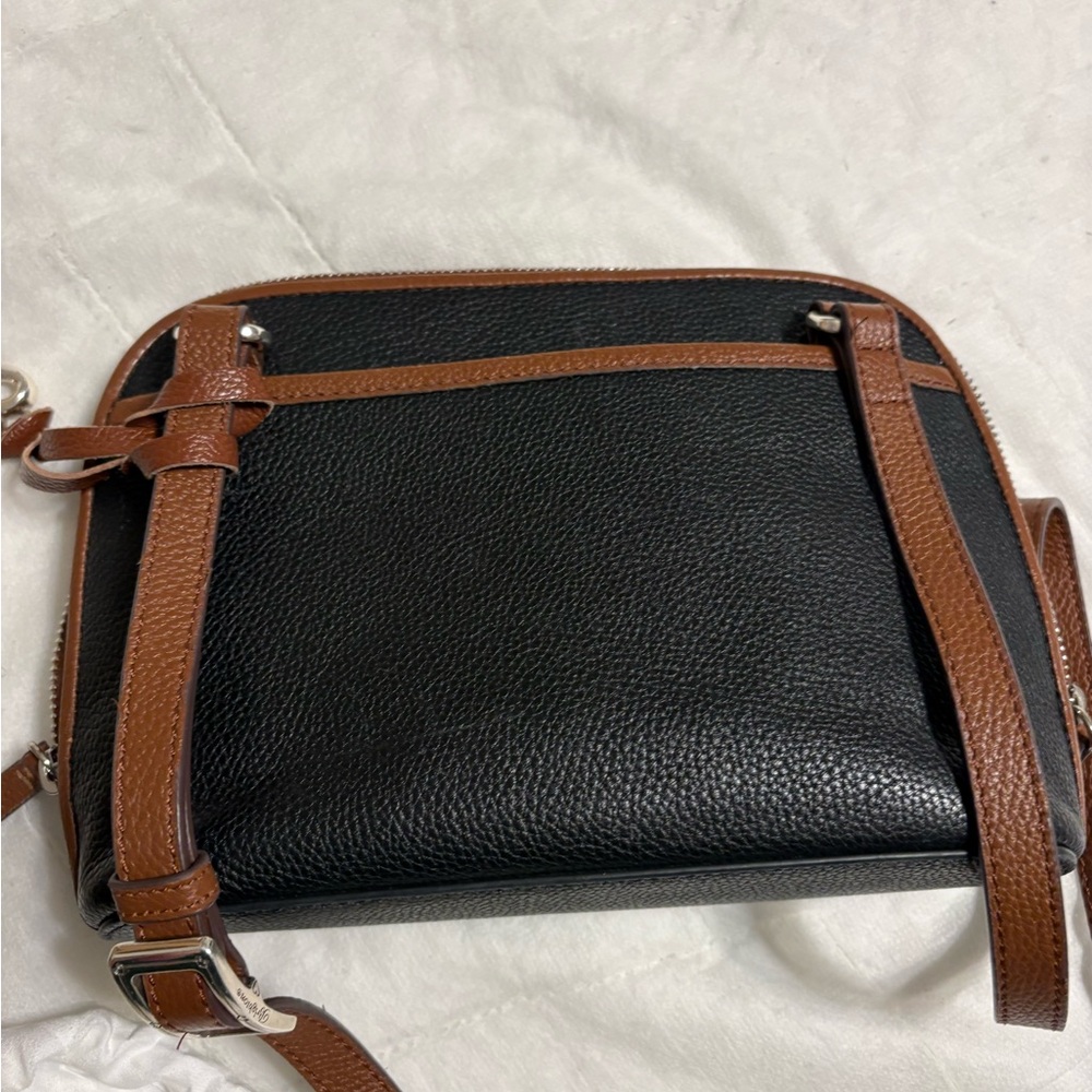 BRIGHTON Black and Brown Leather Crossbody Bag SHELBY CONTEMPORARY - Picture 8 of 12